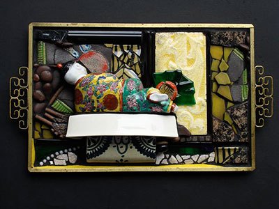 in repose , mosaic assemblage